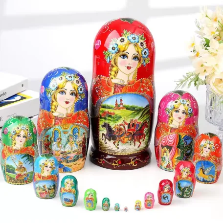 15 layer baked paint boutique basswood nesting doll, Harbin Ice and Snow Festival souvenir, holiday gift decoration