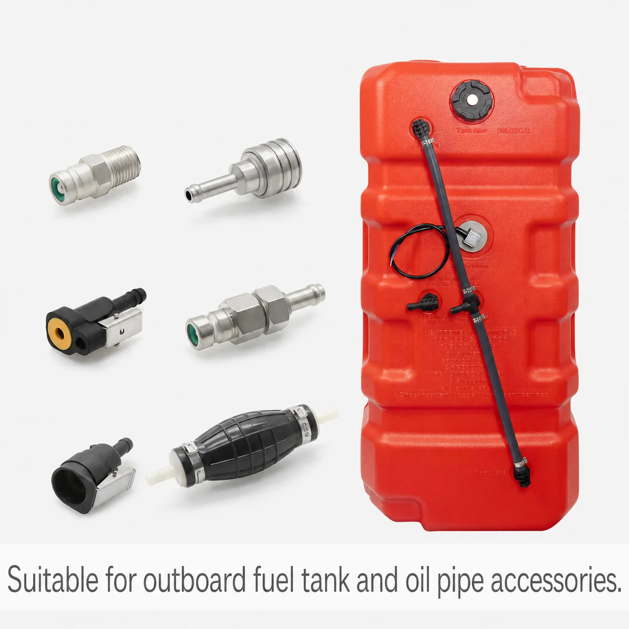 Dual Layer Fuel Hose with Connector Compatible with Suzuki Outboard Motors and External Fuel Tanks
