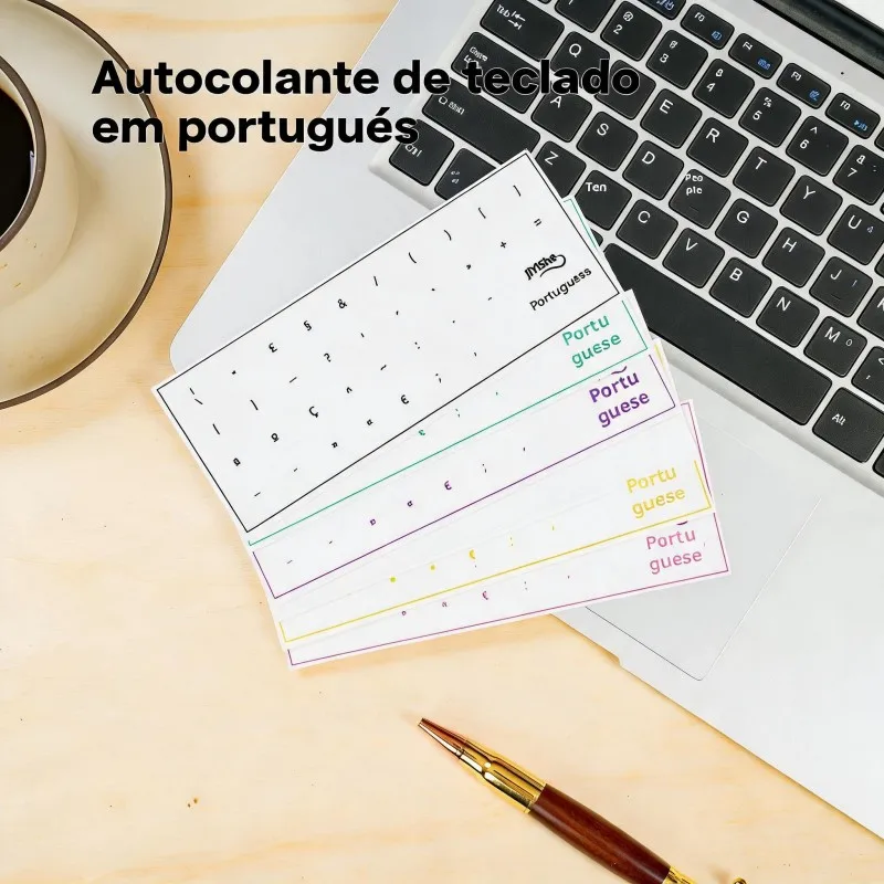 Portuguese Keyboard Transfer Stickers US QWERTY Waterproof PVC Keycap Labels Decal For Laptop Desktop PC Key Replacement