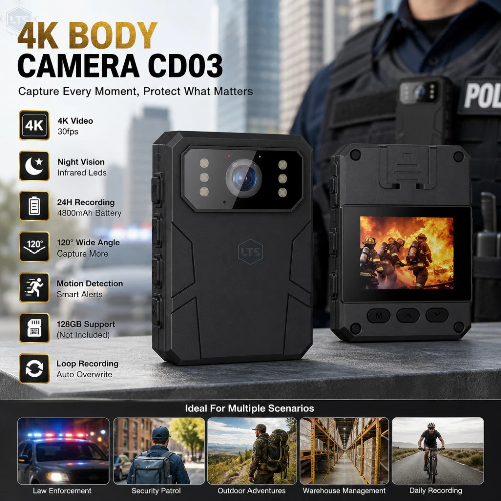 Mini Body Camera Full HD 4K Body Camera Portable Night Vision Video Recorder Police Camera Law Enforcement Recorder DV BodyCam
