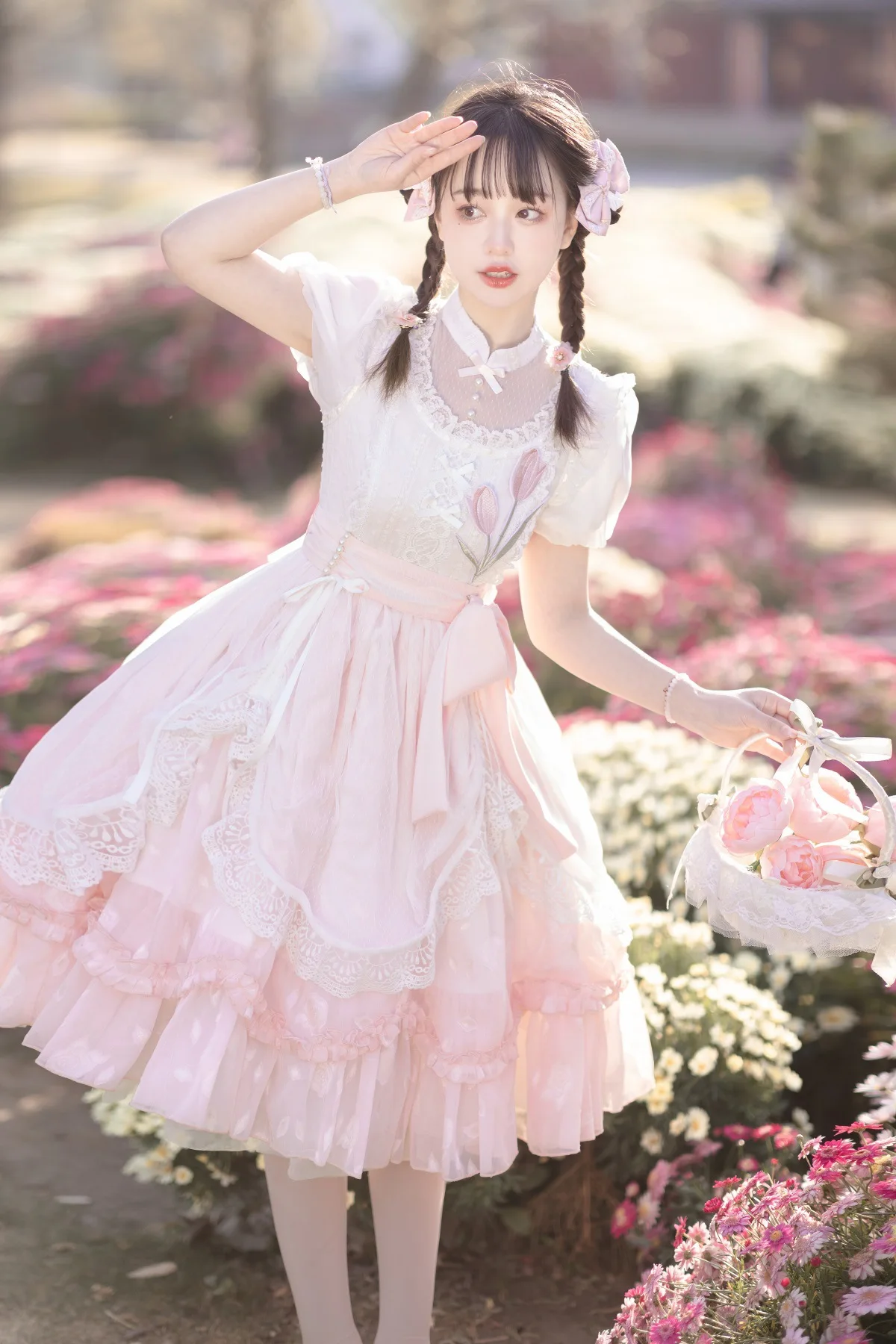 Lolita Elegant Girl OP Dress Super Fairy Lace Sweet Princess