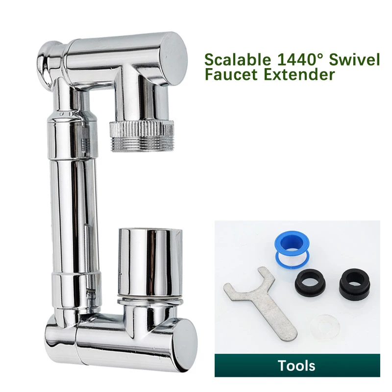 1440 ° giratorio Grifo Extender Con 2 Modo Splash Retráctil Extensión del fregadero Metal Extensión del aireador del grifo Por Cocina Baño