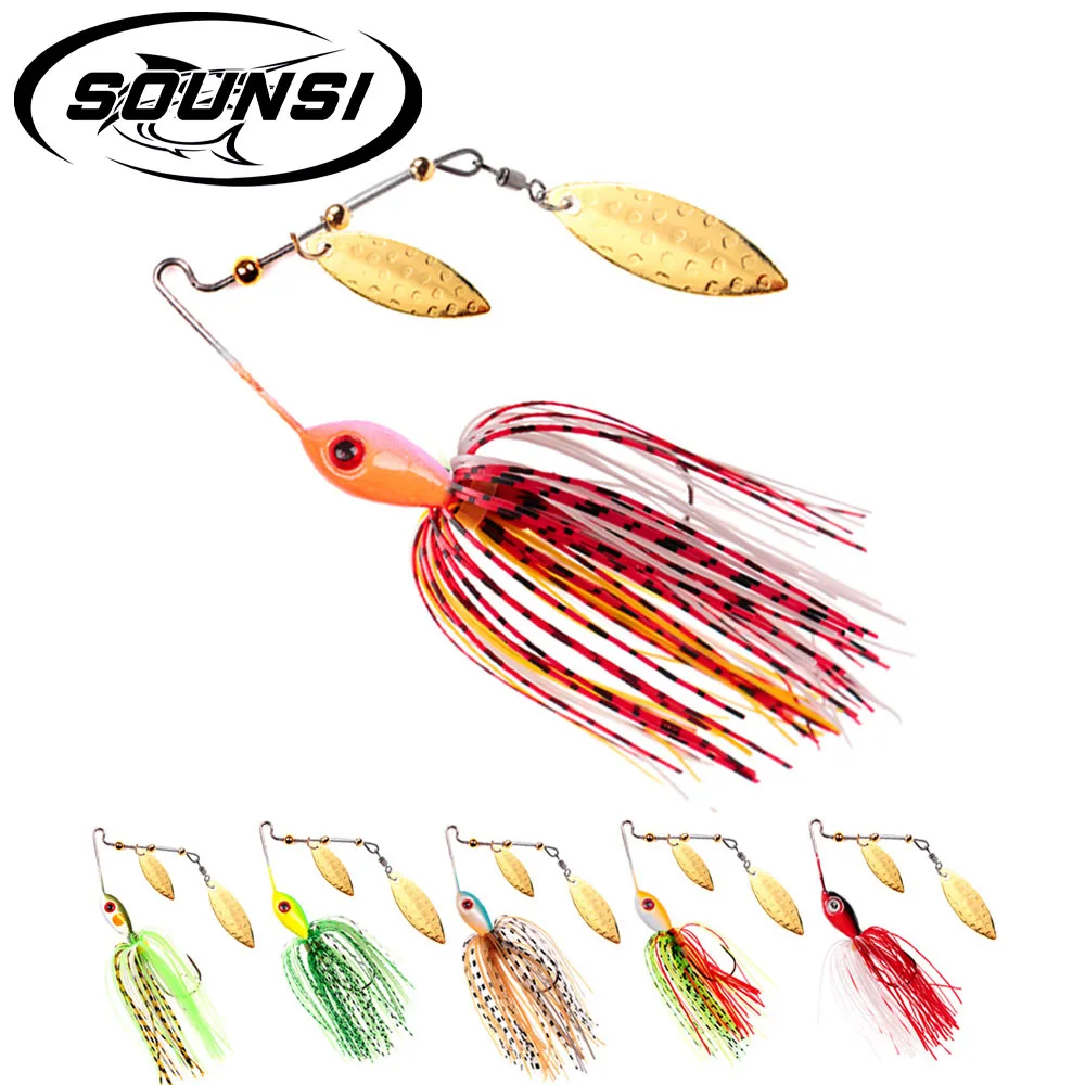 SOUNSI 1PC Spinner Bait Beard Guy Fake Bait 13-17 g For Pike Peche Tackle All Artificial Baits Metal Sequins Spinnerbait