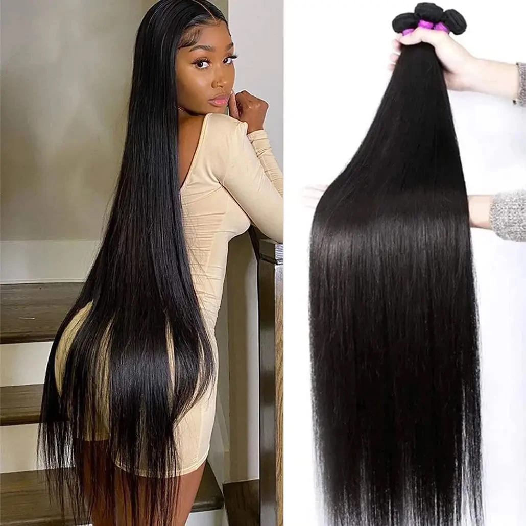 12A Bone Straight 3 4 Bundles Brazilian Raw Virgin Remy Unprocessed Human Hair Doule Drawn Bundles Weave Extensions for Women