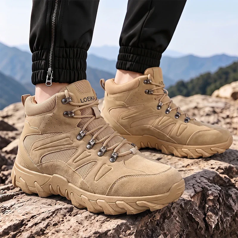 Damen High-Top wasserdichte Stiefel mit breiter Zehenbox, rutschfester, dicker Sohle, Schnürung, lässige, modische Trekkingstiefel für den täglichen Gebrauch – Detail 4
