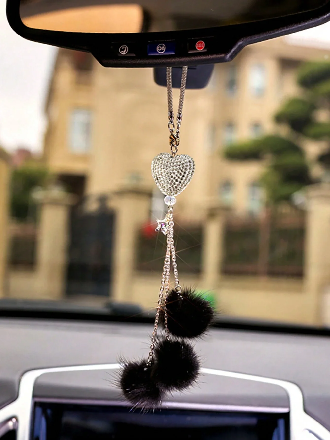 

Rear View Mirror Decoration - Heart Shaped Pendant