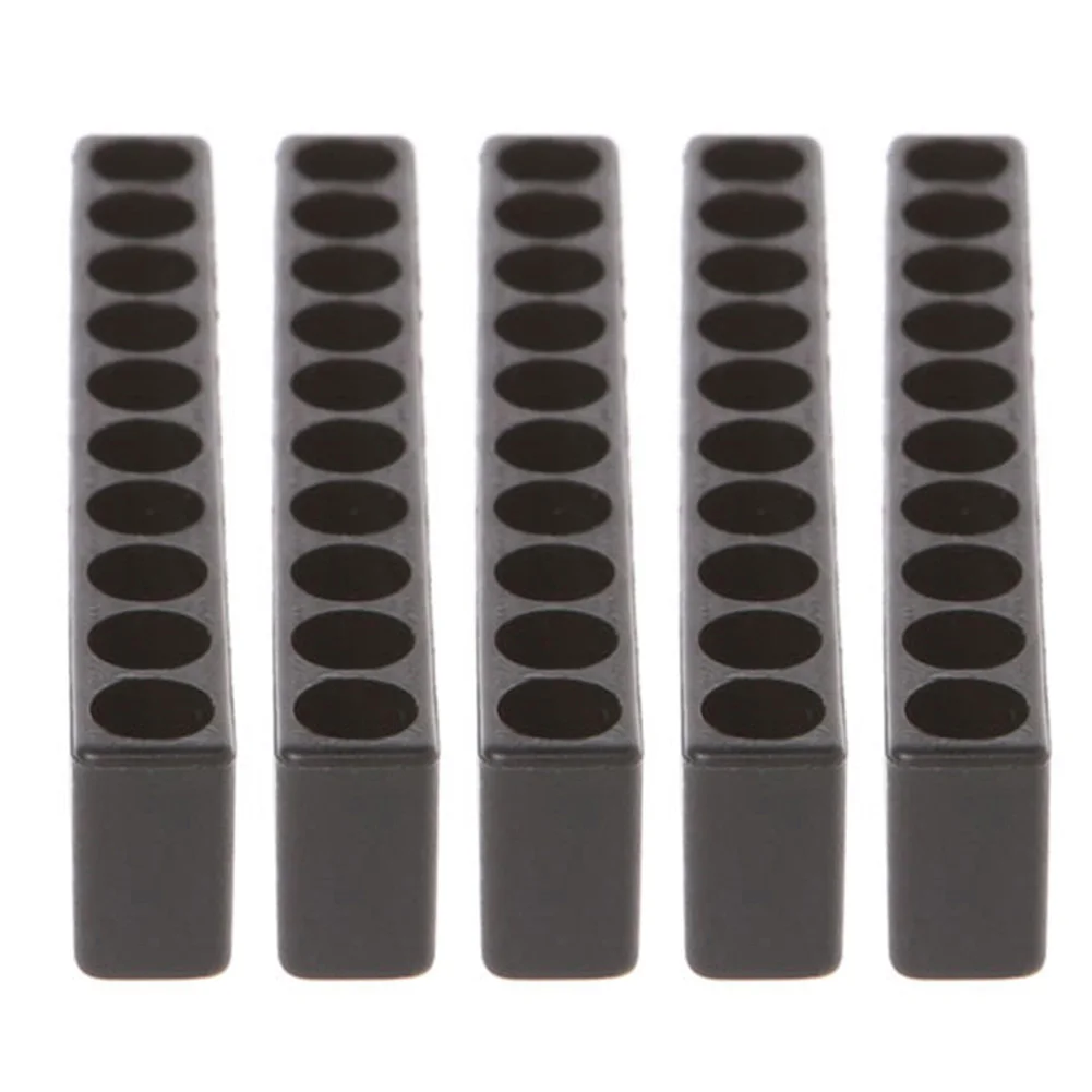 5pcs 10 Holes Screwdriver Bit Holder Storage Organizer 1/4 Inch Hex Shank Screwdriver Head Drill Bit Stand Case Power Tool