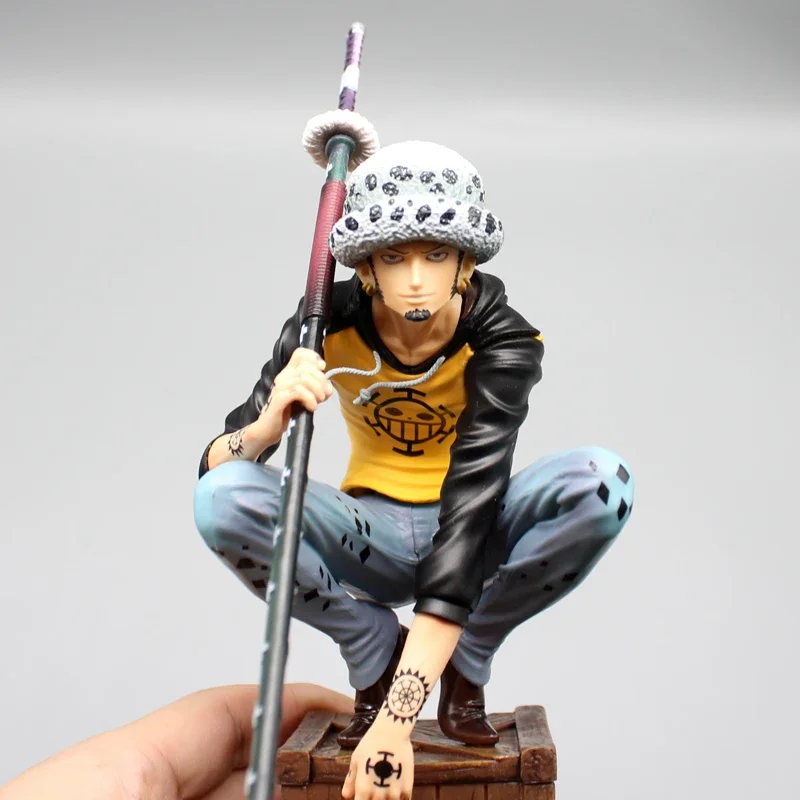 Anime uma peça wano país estátua trafalgar d água lei figuras decoração modelo 21cm pvc coleção estatueta brinquedos periféricos