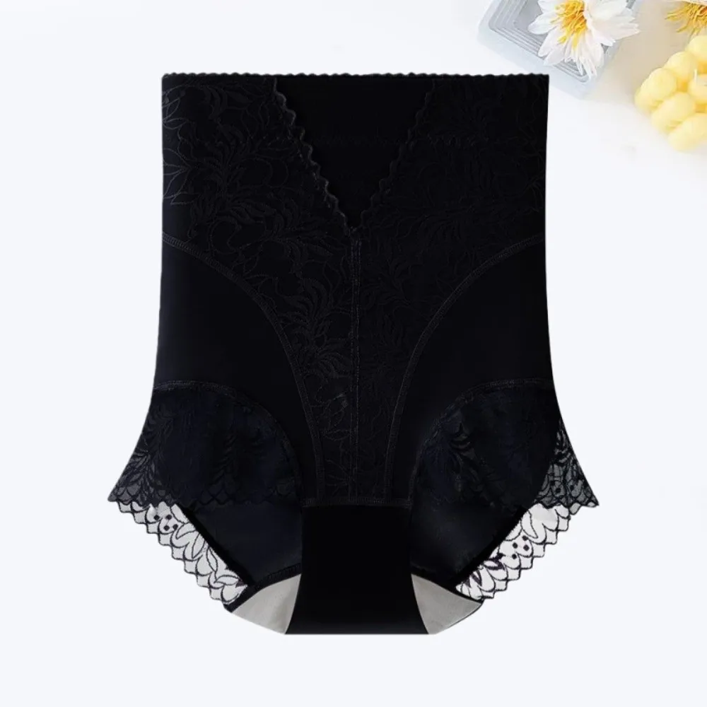 

High Waist Postpartum Body Shaper Large Size Lace Flowers Seamless Underpants Shapewear Waist Trainer Tummy Control Underwear