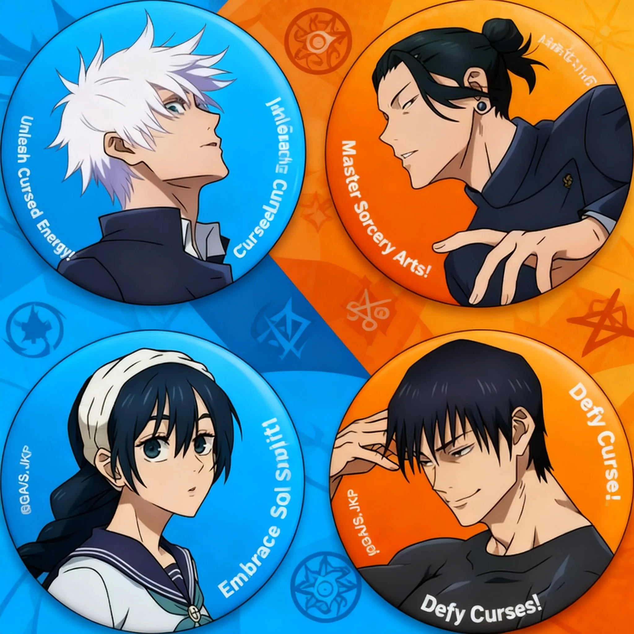 

Anime Jujutsu Kaisen Badge Set Gojo Satoru Geto Suguru Fushiguro Megumi Pin Brooch Metal Enamel Pins Collection Cute Character