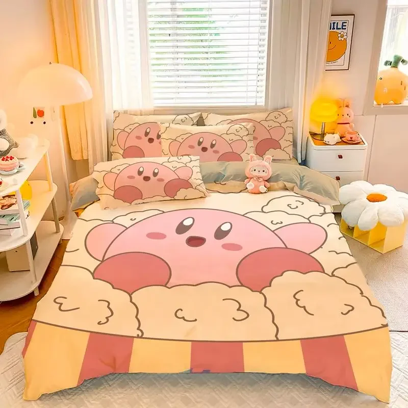 

Cartoon 100% Cotton Cute Three-piece Set, Animation Children's Bed Sheet Quilt Cover, Pillowcase Four-piece Set