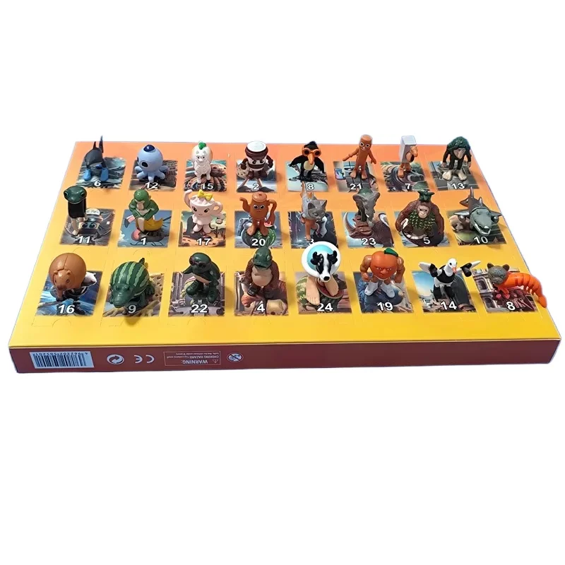 24pcs Italian Brainrot Tung Tung Sahur Figure Blind Box Tralalero Tralala Bombardino Crocodilo Shimpanzini Bananini Toys Gift