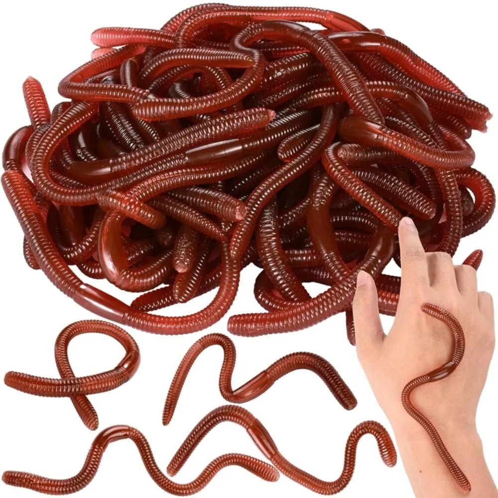 

Soft Rubber Earthworm Prop Realistic Simulation Groundworm Toy for Pranks Scare Games Practical Jokes Outdoor Fun Activities 124