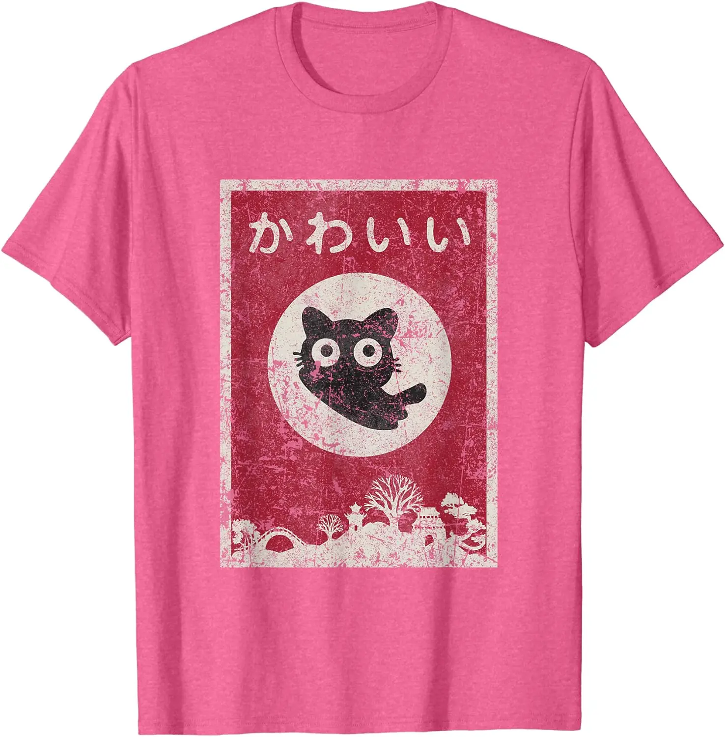 Japanese black anime cat T Shirt T-Shirt