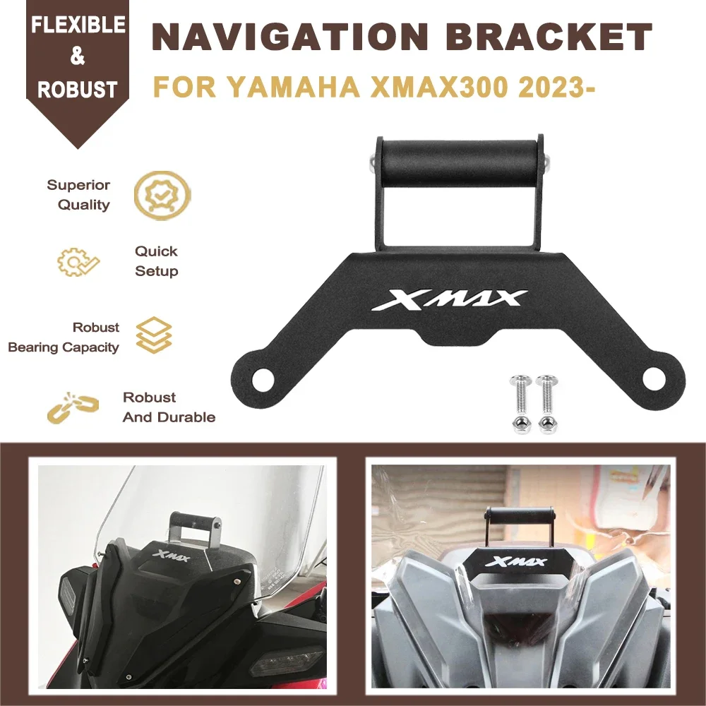 Motorcycle CNC Navigation Bracket Adjustable GPS Mobile Phone Holder Mount Support For YAMAHA XMAX300 XMAX X-MAX 300 23 24 25