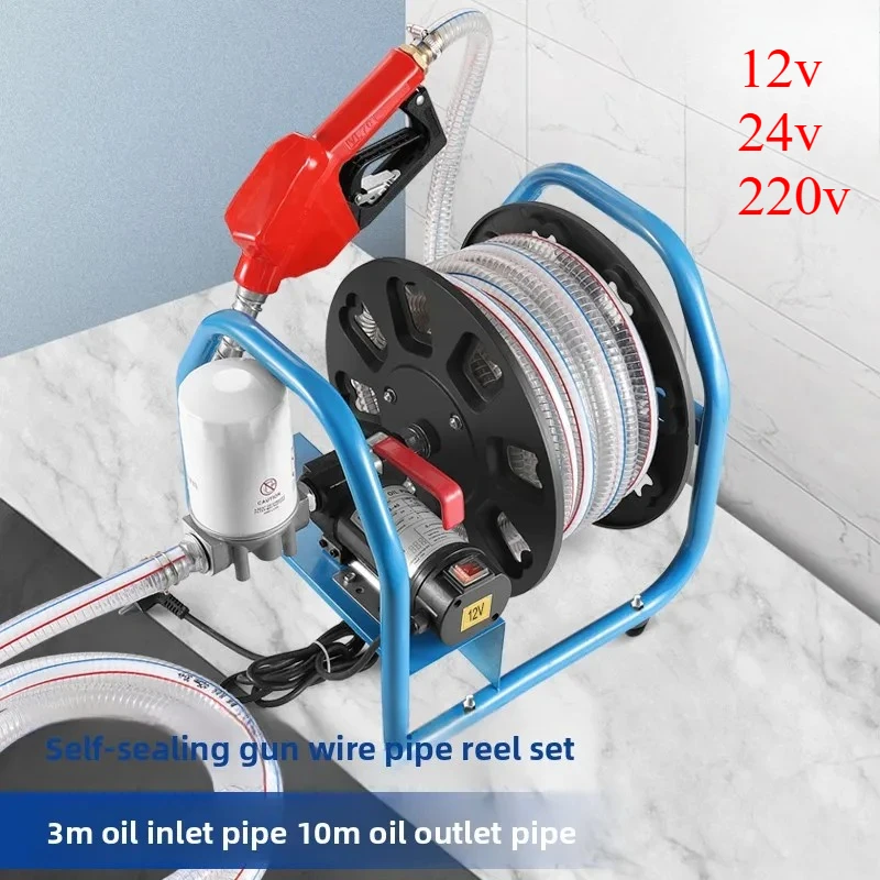 Electric Oil Pump Diesel 12v24v220V Fuel Dispenser Car Mounted Small Fuel Gun with Metering Pump