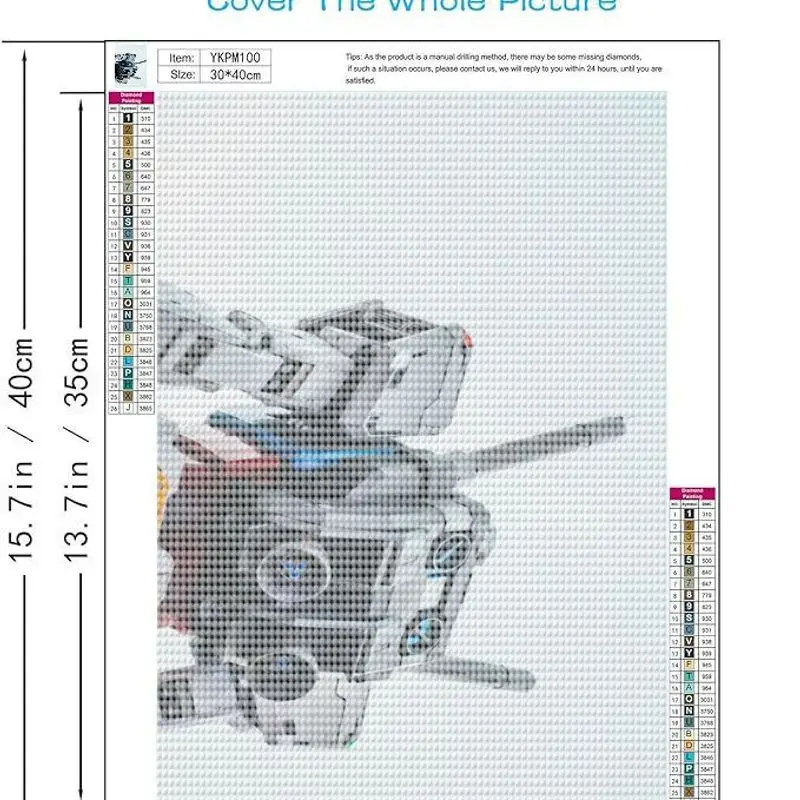 1PC 5D volledige boor Diamond Painting Kit, DIY Mecha Robot Anime Diamond Art, Gundam Style Sci-Fi Robot Craft Set voor volwassenen en kinderen