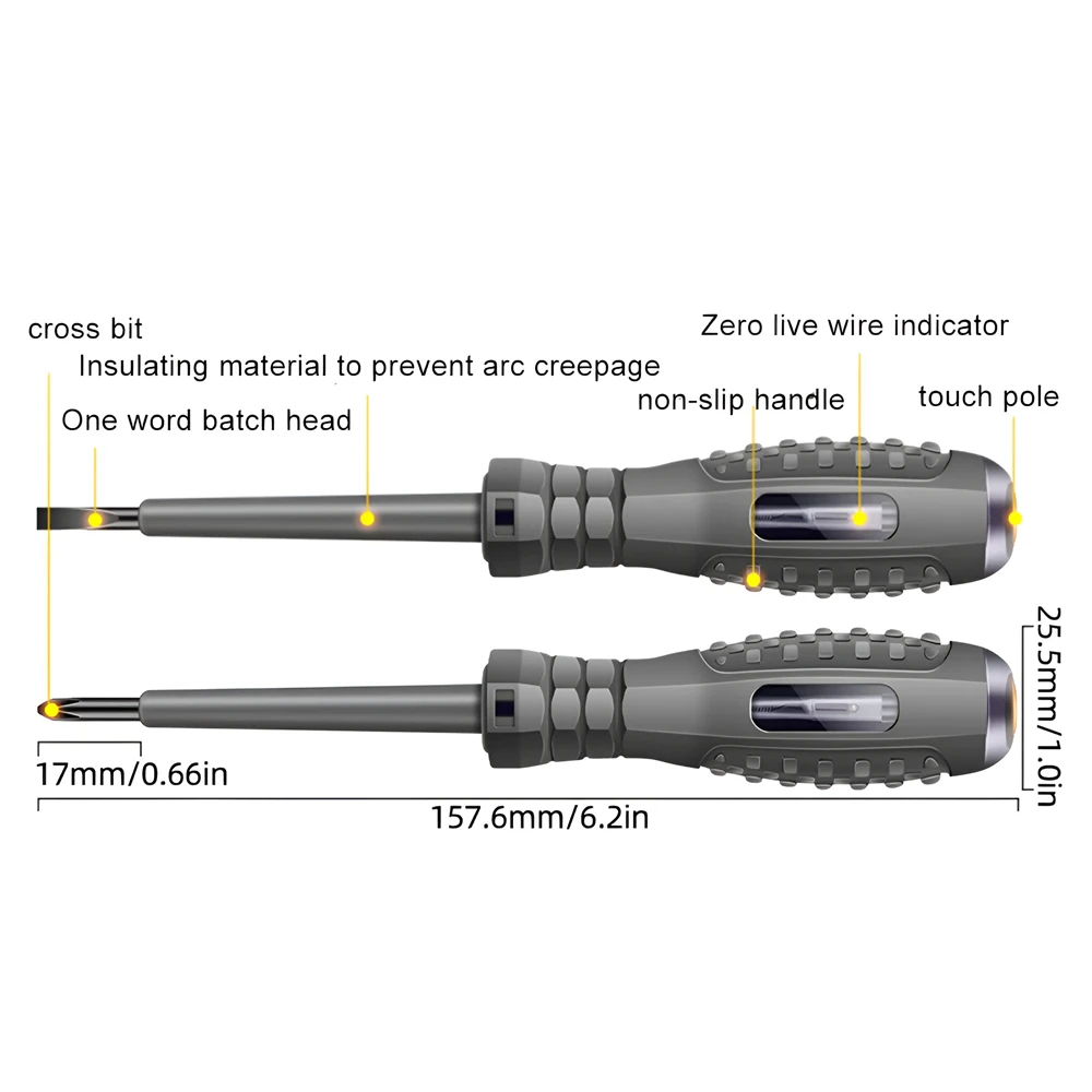 Intelligent Voltage Tester Pen AC Non-contact Induction Test Pencil Voltmeter Power Detector Electrical Screwdriver Indicator