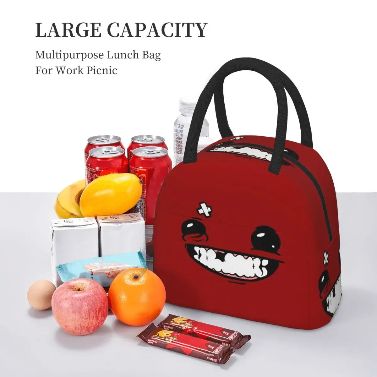 Cool Hot New Fresh Red Sexy Smile Insulated Lunch Bag for Women Office Cooler Thermal  Tote Portable Lunch Boxes Container