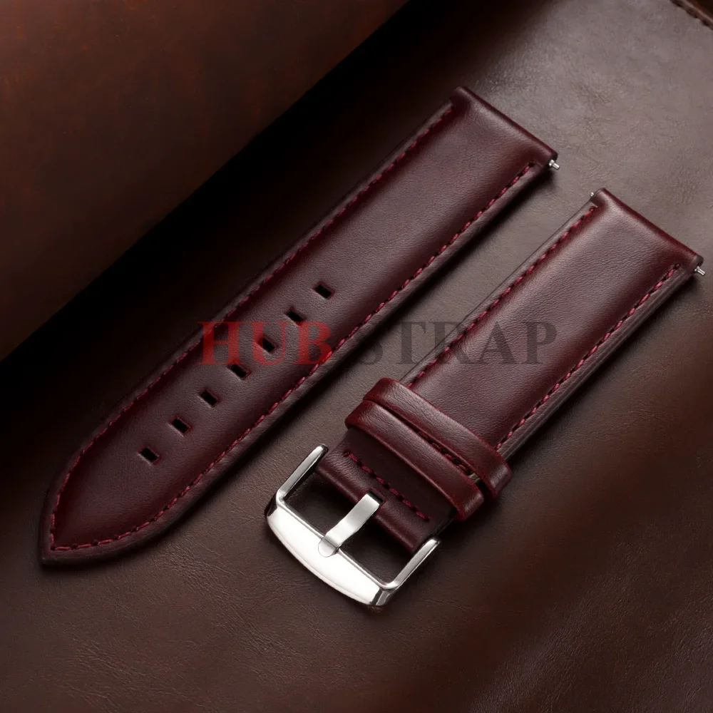 18mm 20mm 22mm Schnellverschluss Echtleder-Uhrenarmband für DW für Omega Schwarz Braun Rot Dornschließe Uhrenzubehör – Detail 15
