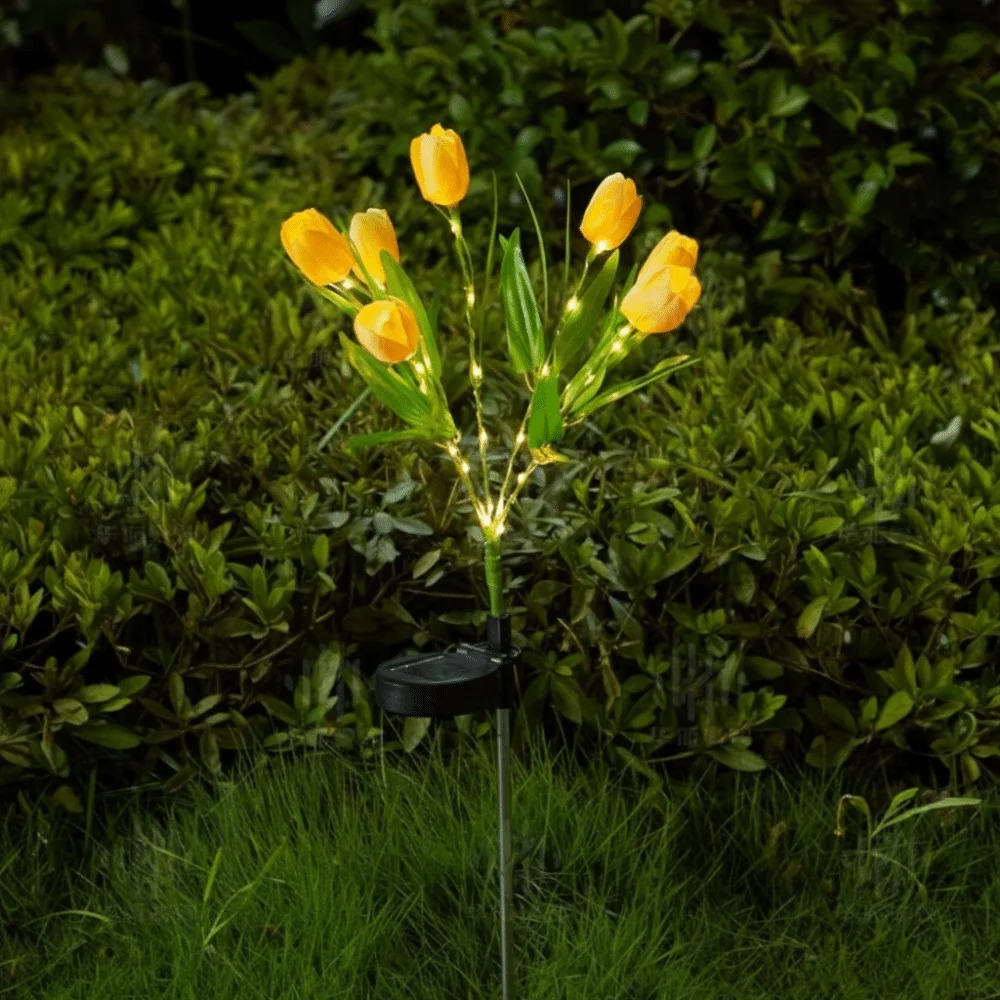 

7 Head Tulip Flower Solar Garden Lights Waterproof Design LED Lights Solar Landscape Light Realistic Flower Design