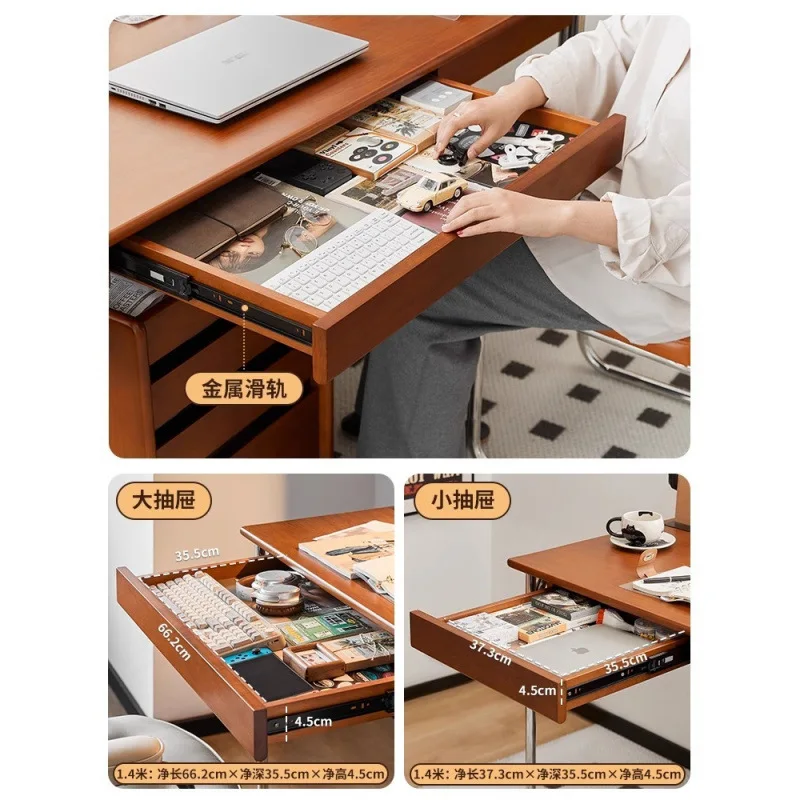 مكتب من الخشب الصلب المثالي الاسكندنافي، مكتب كتابة للدراسة العتيقة، كمبيوتر مكتبي منزلي، مكتب غرفة المعيشة، منضدة العمل #4