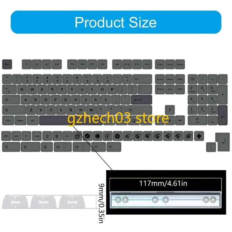 G2AC 133Key Keyboards Keycaps PBT XDA Profile Dye Sublimation Gray Keycaps