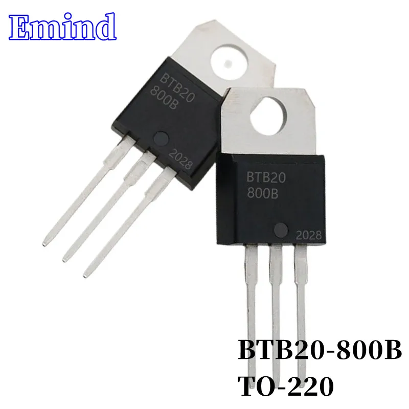 5Pcs BTB20-800B BTB20 Thyristor TO-220 20A/800V DIP Triac Large Chip