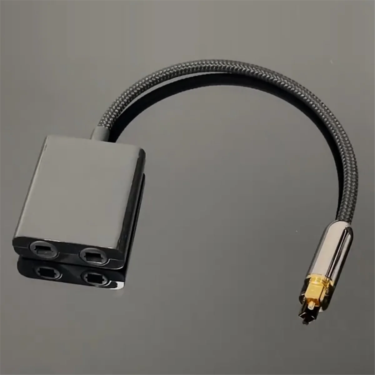 Divisor de Cable de fibra óptica 2 en 1, convertidor Toslink para HDTV, DVD, amplificador de barra de sonido de TV Digital, Puerto chapado en oro