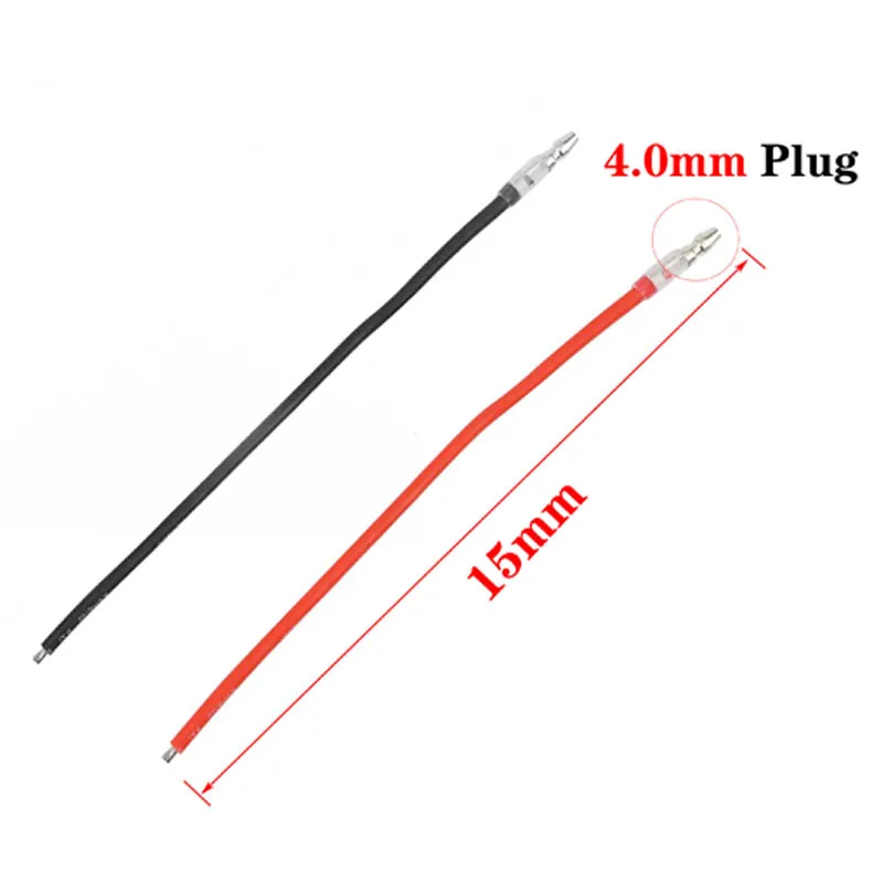 1/2/4Pairs Motor Silicone Wire 4.0mm Male Plug Connection Cable 15cm for 370 380 390 540 550 775 795 Brushed Motor ESC RC Car