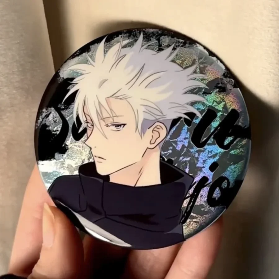 Anime Jujutsu Kaisen Satoru Gojo Cosplay Laser Reflect Light Badge Xmas Birthday Gift Cute Ita-bag Game Cartoon Pendant Decorate