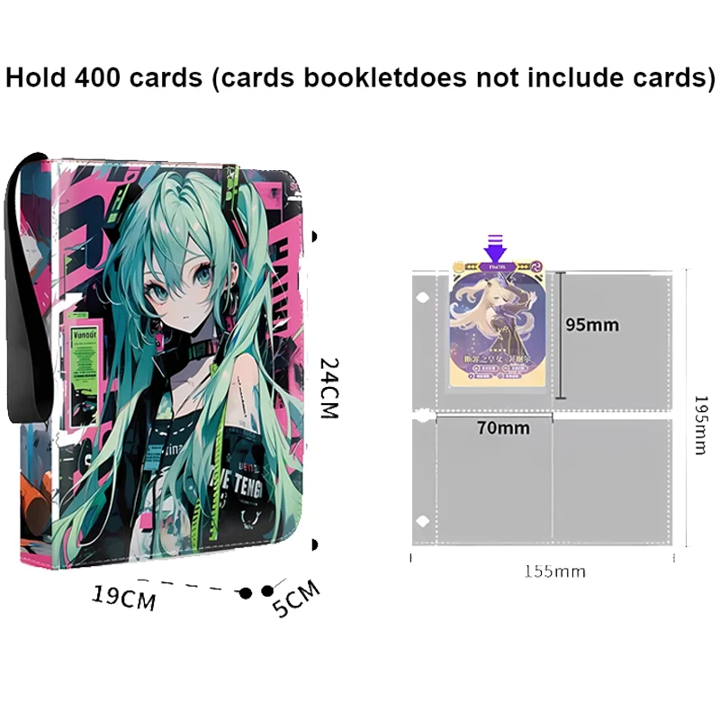 400/900 Pcs Japanse Cartoon Anime Virtuele Idool Hatsune Miku Kaart Pp Album Map Letter Map Map Spelkaarten Collectie Geschenken