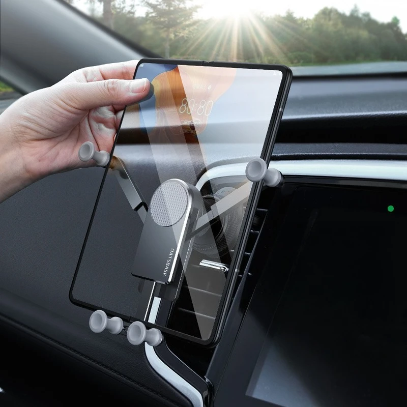 For Dashboard Arch Bridge Stable Base Multi-Angle Adjustable Dual-Pivot Gravity Clip Bracket Phone Holder Stand Mount Car