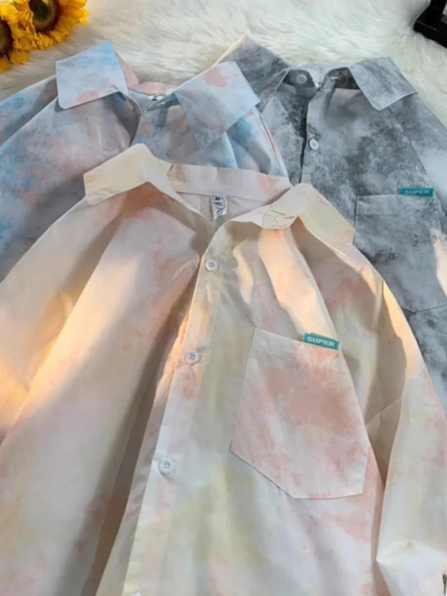 

Summer Large Size 300 Pou Dyed irt ort Sve ex American Retro Trendy Casual f Sve irt Jaet for Teens