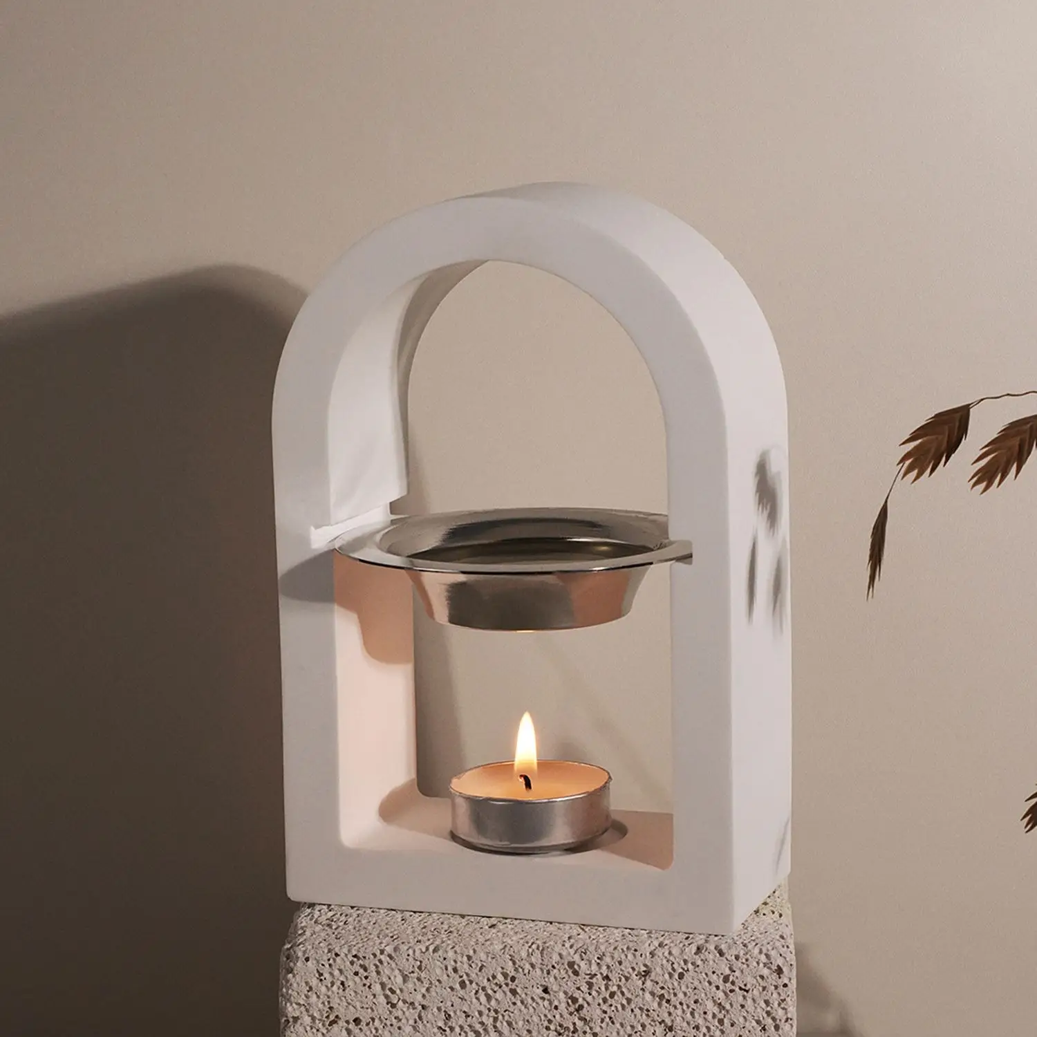 Beton Ätherisches Öl Kerzenhalter Silikonform DIY Gips Zement Aromatherapie Ofen Wachs Schmelzofen Diffusor Silikon