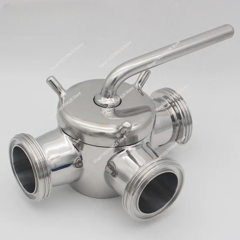 

Stainless steel 304 thread cock, sanitary SMS external thread three-way plug valve
