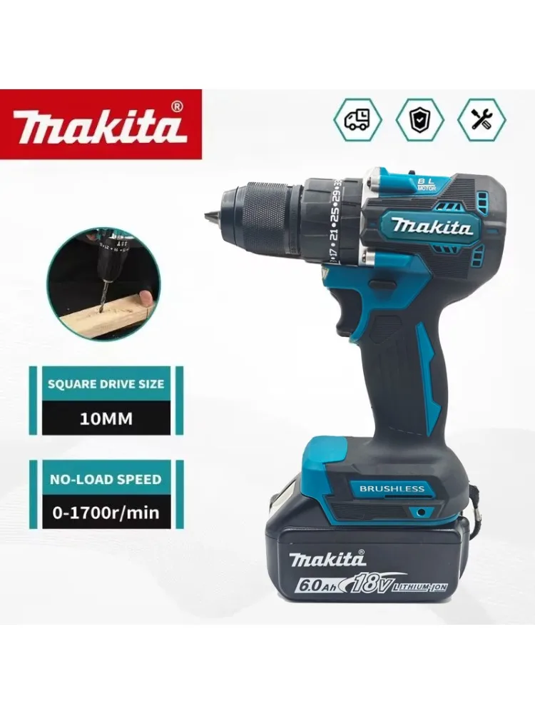 Makita DDF487 10 mm borstelloze 18 V lithium oplaadbare klopboormachine huishoudelijke handboormachine elektrische schroevendraaier met hoog koppel DDF487 - afbeelding 2