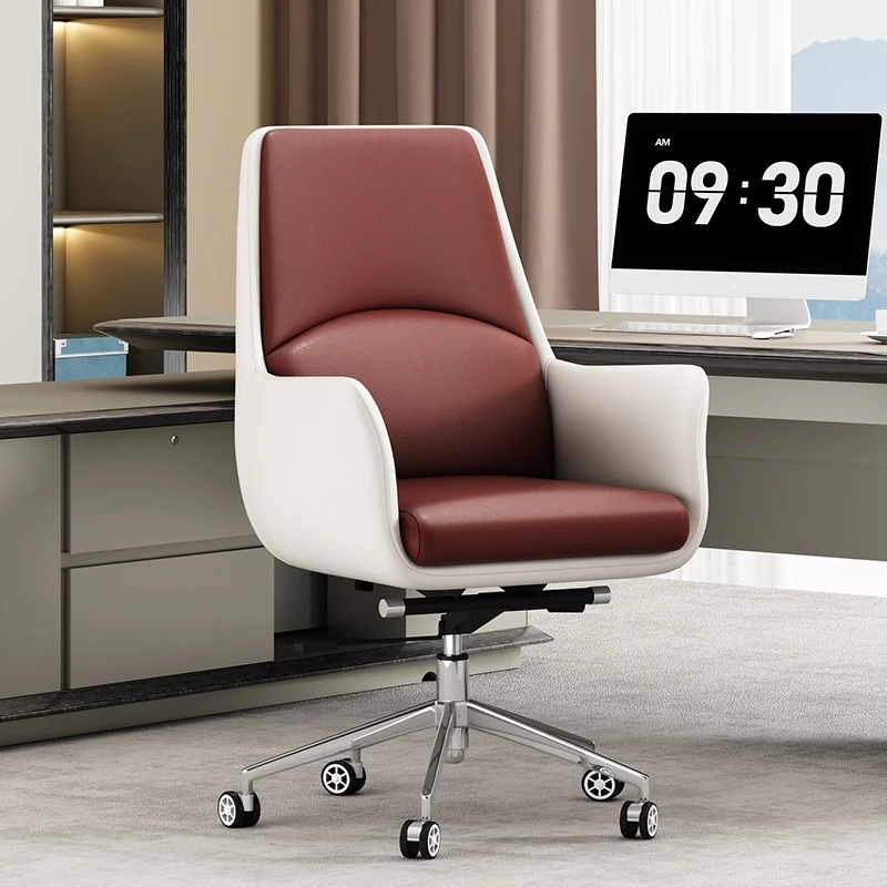 Sedia da ufficio in pelle da studio Playseat Sedia da ufficio per computer in pelle di lusso Bracciolo di design Nordic Sillas De Oficina Mobili da salone