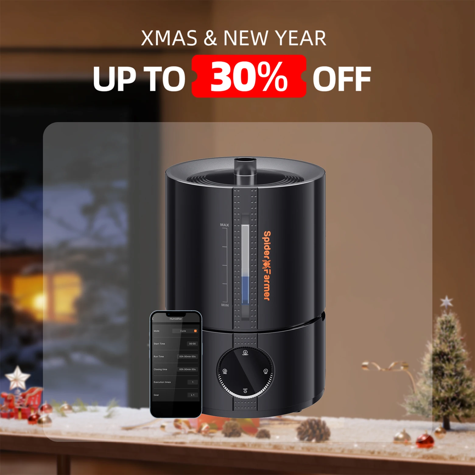 Spider Farmer 5L Air Humidifier Ultrasonic Cool Mist Humidifier with RJ12 Cable