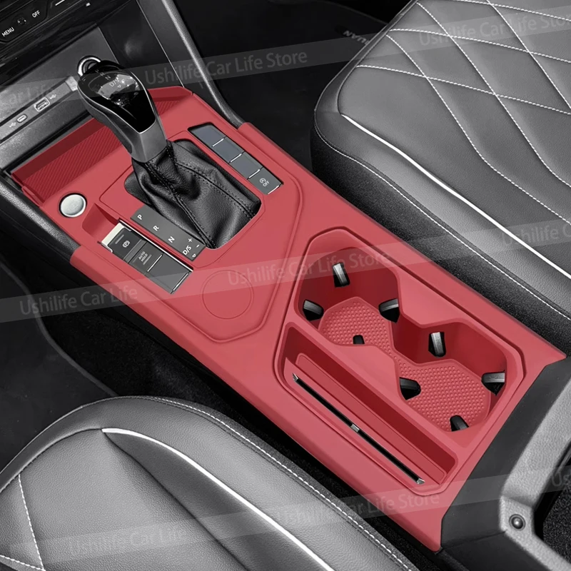 

For Volkswagen Tharu 2018-2024 Car Center Shifter Silicone Protective Cover Water Coasters Waterproof Dustproof Full-Cover Pads
