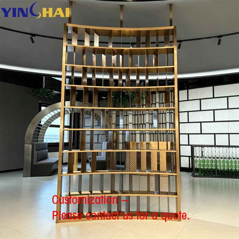 custom.Hight Quality Stainless Steel Decorative Metal 304 Screen Partition Restaurant Wall Room Divider Living Room