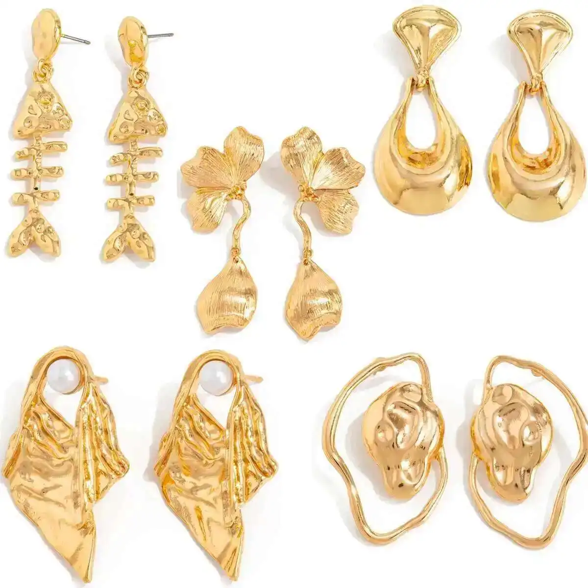 

Ingemark 5 Styles Vintage Elegant Irregular Geometric Piercing Stud Earring Women Faddish Engagement Party Jewelry Accessories
