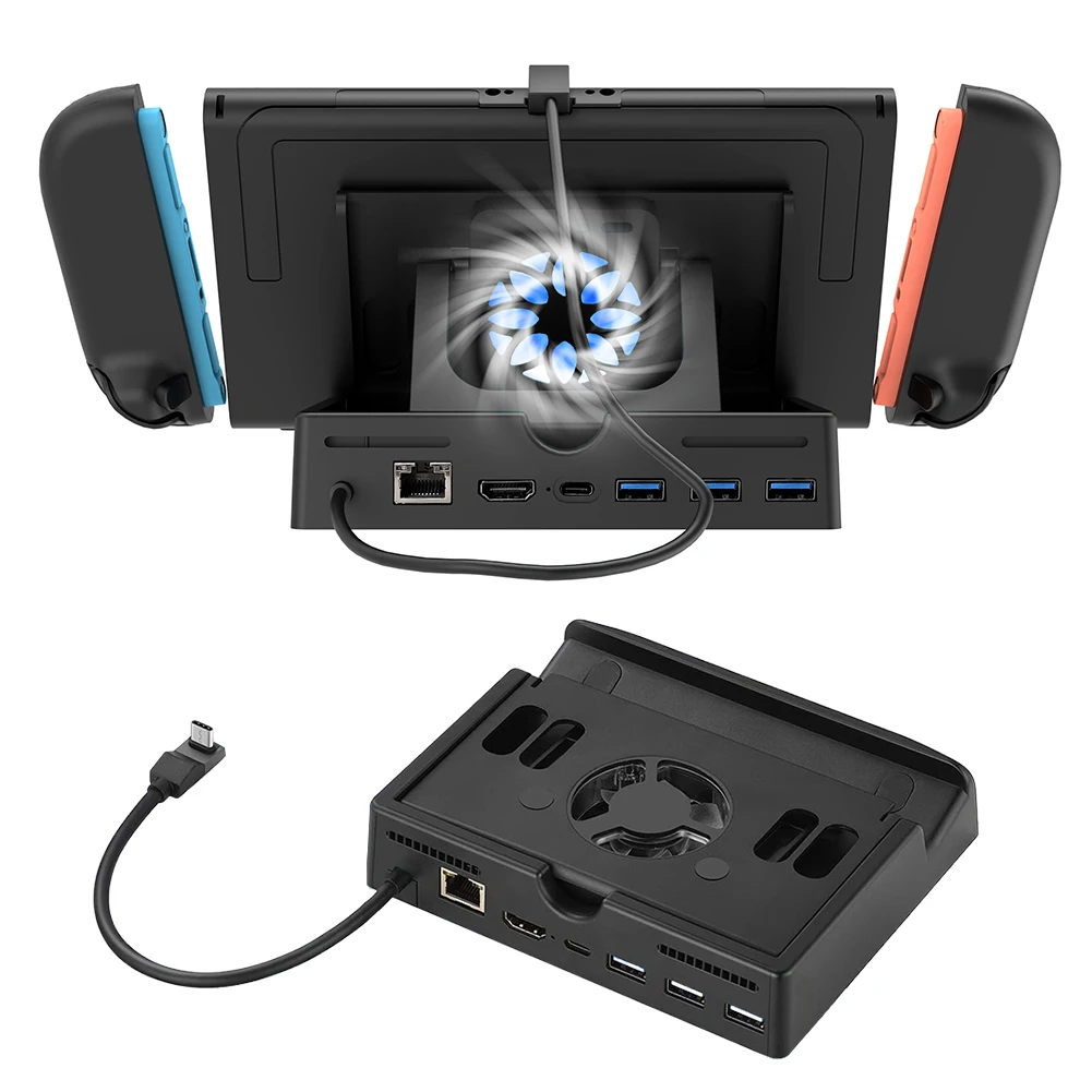 Основание охлаждающего вентилятора для коммутатора 2, док-станция для консоли, охлаждающая подставка, универсальная база 4 к/60 Гц, станция расширения HUB для Switch 2