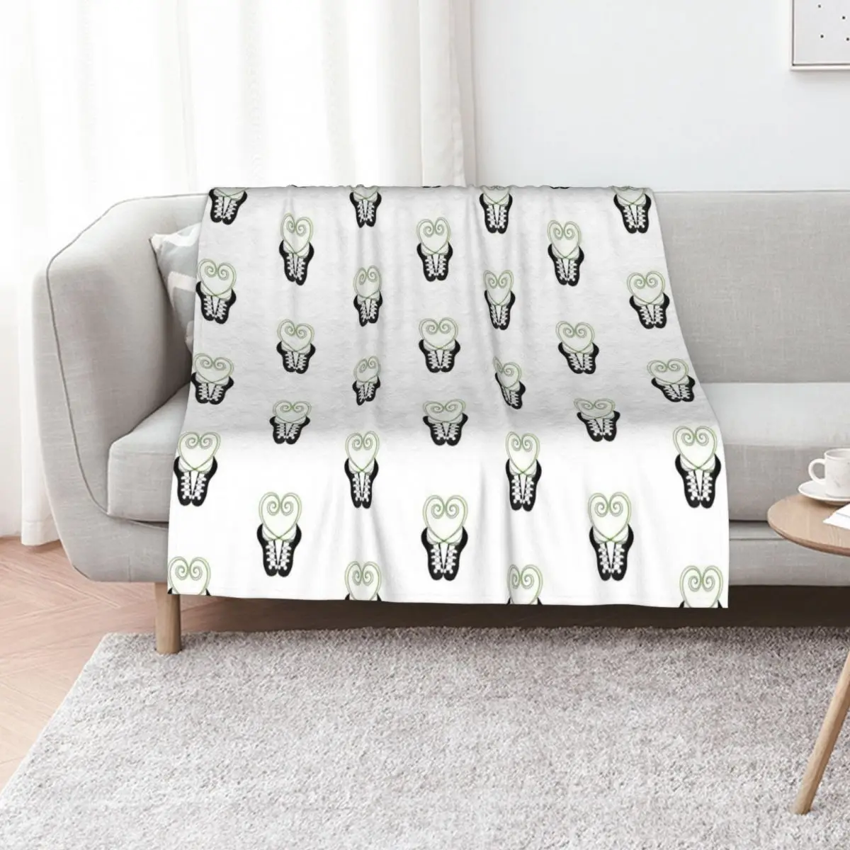 Irish dance pumps Throw Blanket Heavy Stuffeds wednesday halloween Designers Shaggy Blankets