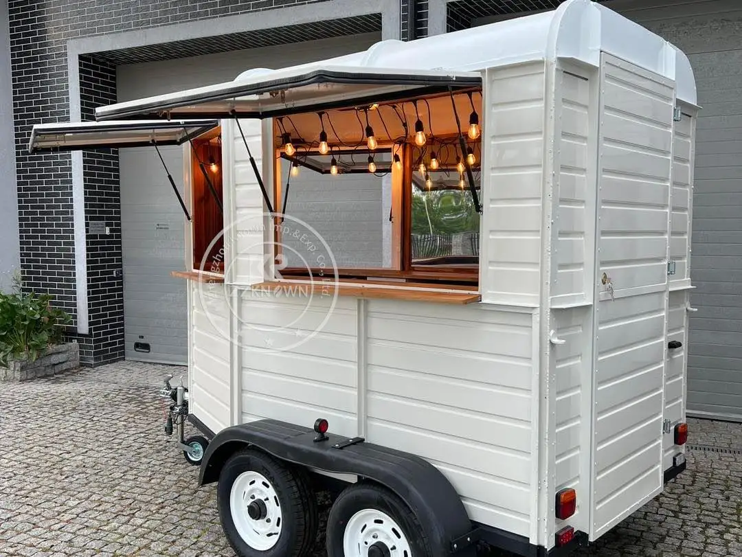 Horse Box Food Cart Mobile Food Truck Concession Catering Trailer Coffee Kiosk Ice Cream Hot Dog Cart With Full Kitchen