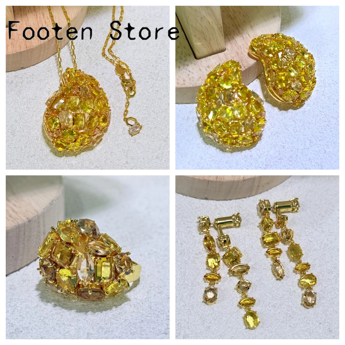 

High Quality 2025 Party Fine Jewelry Sets Charm Gold Crystal Fashion Luxury Necklaces Bracelet Earrings Romantic Gift for Ladies