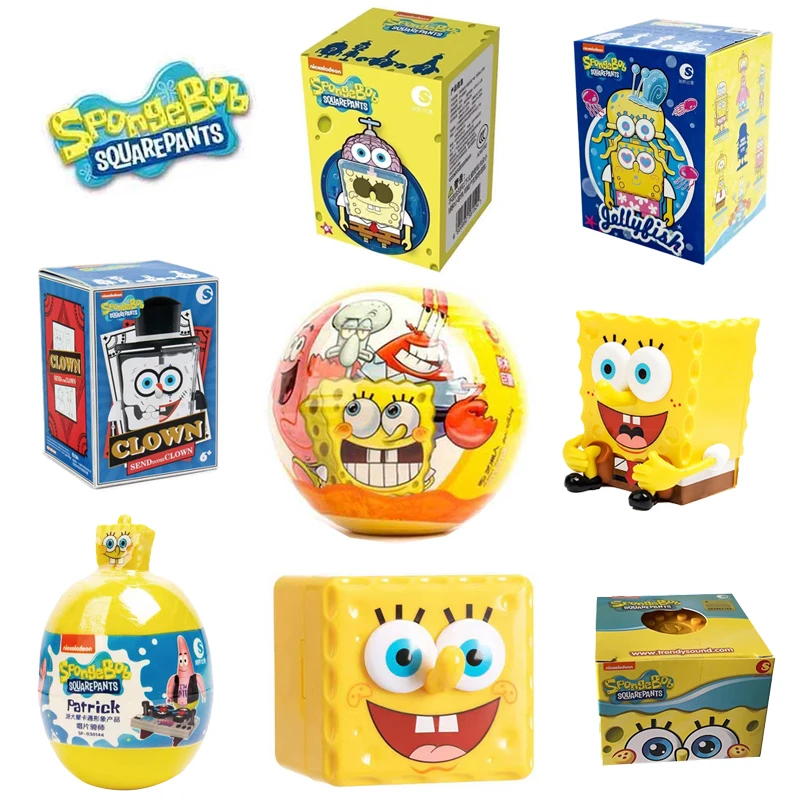

Original Box SpongeBob SquarePants Blind Box Classic Anime Characters Model Figure Lucky Children's Birthday Gifts Doll Toy