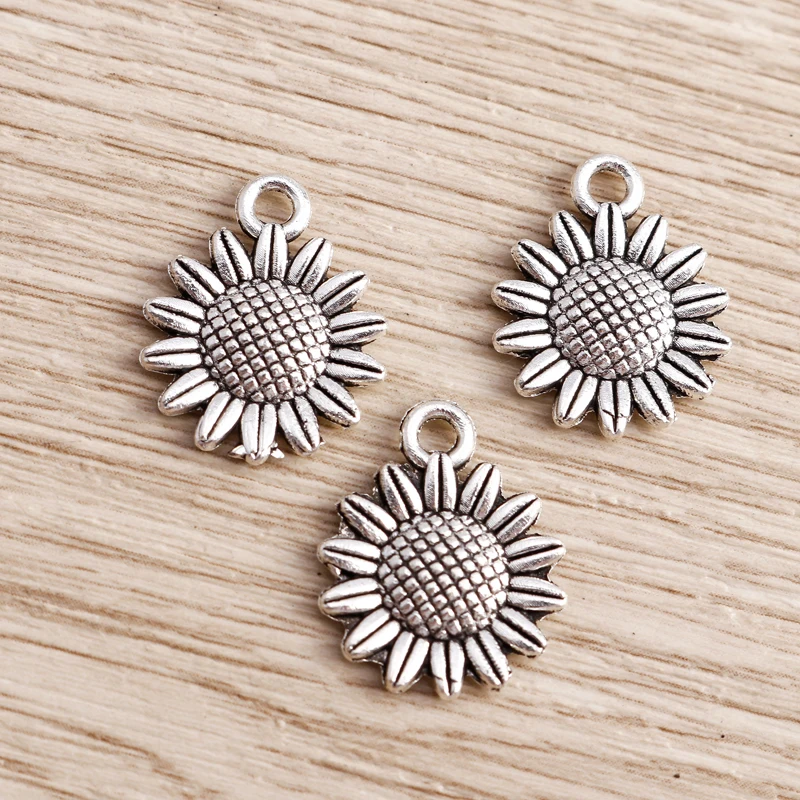 Tusember 20 Stück Legierungs-Pflanzenanhänger, Metall-Blatt-Blumen-Baum-Charms für Schmuckherstellung, Ohrringe, Halsketten, DIY-Armband-Zubehör – Detail 17