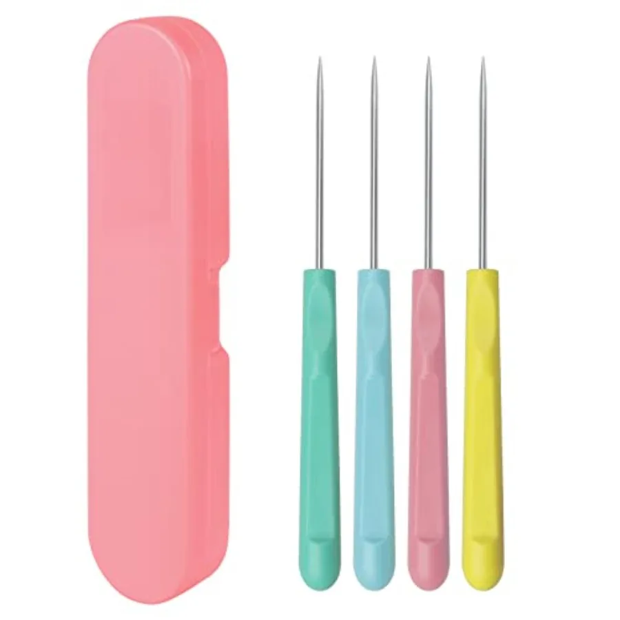 4Pcs 5.2 Inch Sugar Stir Needle, Cookie Scribe Needles Cake Decorating Needle Tool Cookie Decoration Supplies for Baking Lovers