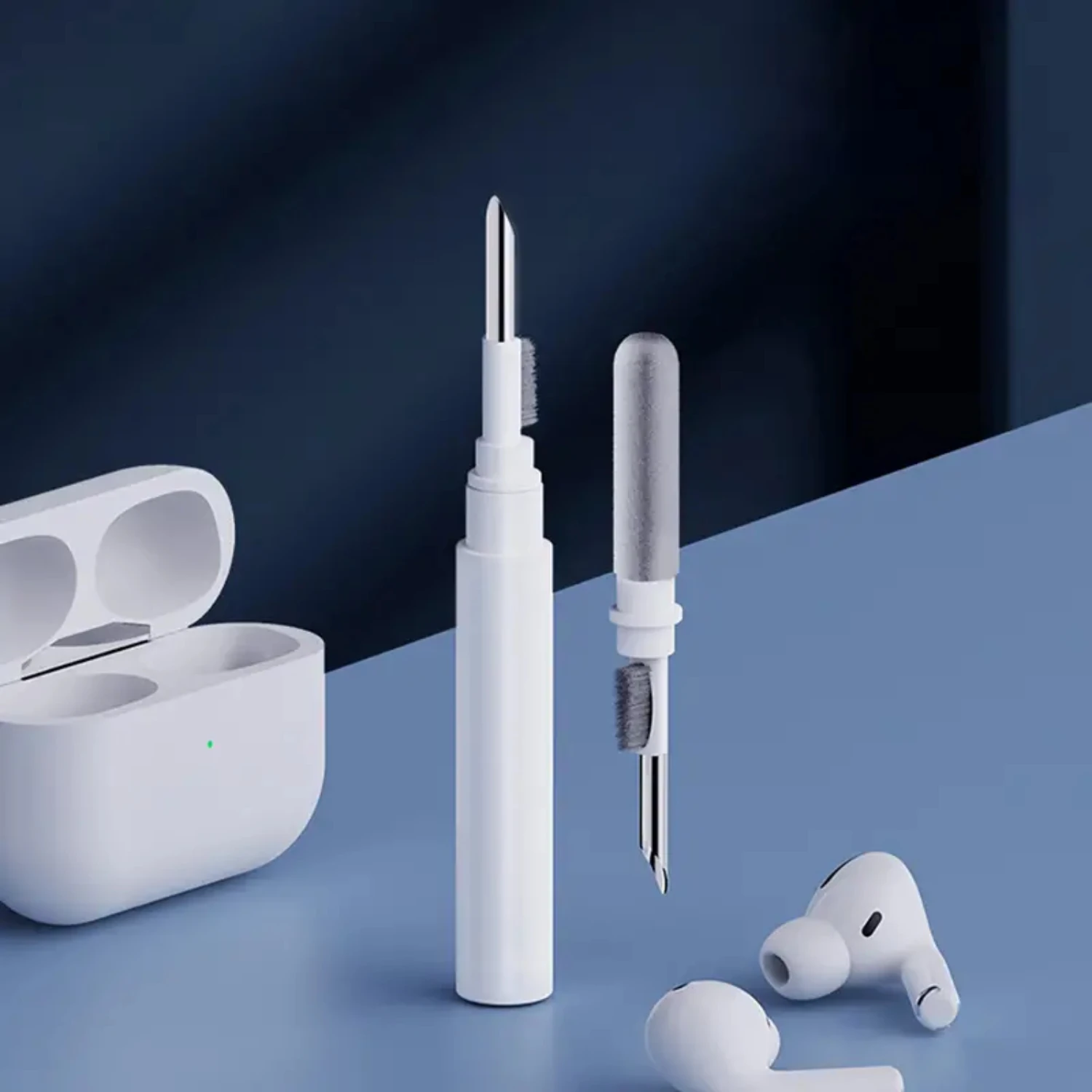 

Efficient and Portable Multifunctional Black & White Earphone Cleaning Pen for Airpods, Earpods, and Earbuds - Keep Your Devices